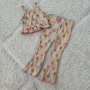 Wild Wawa Rib Bell-bottom Set - Groovy Garden